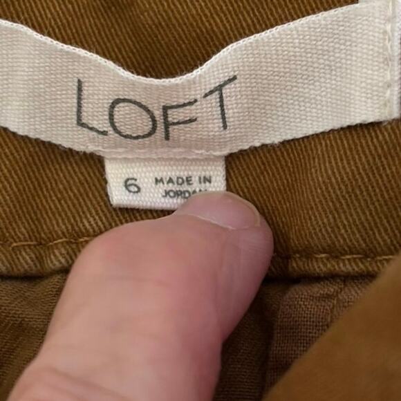 LOFT Size 6 The Washed Twill Shorts Chino Dark Tan - Picture 3 of 5